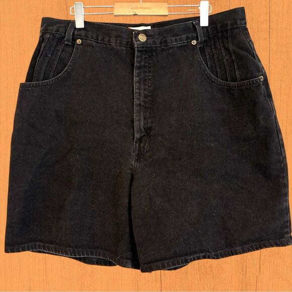 90s vintage French Dressing black high waisted denim shorts - Picture 4 of 11